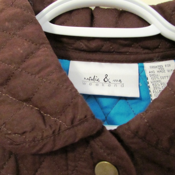 Natalie and Me Quilted Brown Jacket with Turquoise - Picture 4 of 6